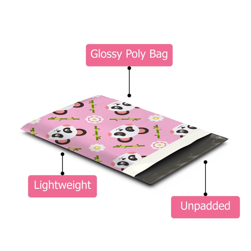 Pro Supply Global 10x13 (100) Pink Panda Designer Poly Mailers Shipping Envelopes Premium Printed Bags - Image 3